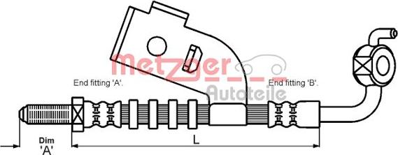 Metzger 4116220 - Тормозной шланг avtokuzovplus.com.ua