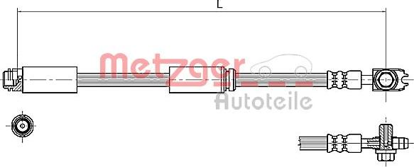 Metzger 4116227 - Гальмівний шланг autocars.com.ua