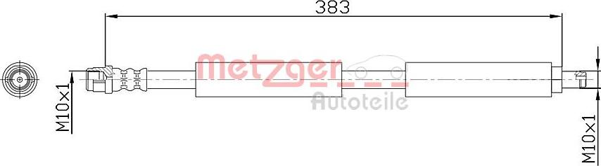 Metzger 4118574 - Гальмівний шланг autocars.com.ua