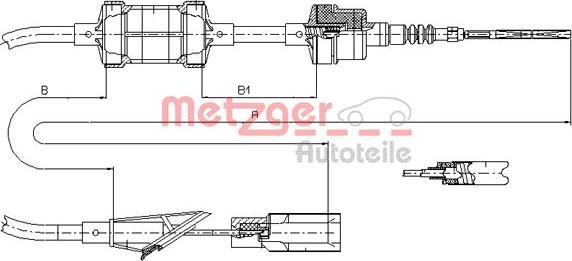 Metzger 412.11 - Трос, управління зчепленням autocars.com.ua