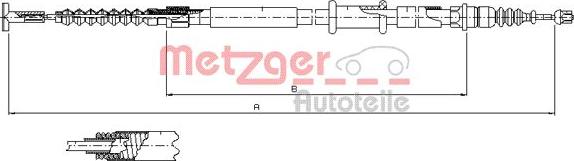 Metzger 461.12 - Трос, гальмівна система autocars.com.ua