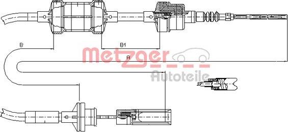 Metzger 462.1 - Трос, управління зчепленням autocars.com.ua