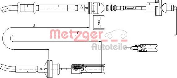 Metzger 462.3 - Трос, управління зчепленням autocars.com.ua