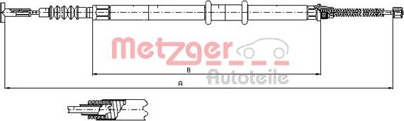 Metzger 491.12 - Трос, гальмівна система autocars.com.ua