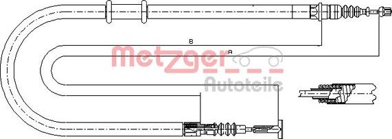 Metzger 491.22 - Трос, гальмівна система autocars.com.ua