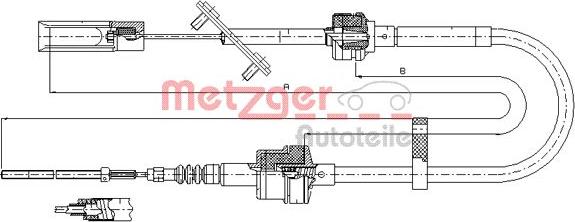 Metzger 492.10 - Трос, управління зчепленням autocars.com.ua