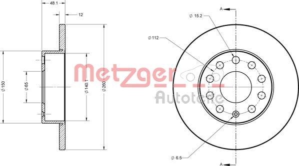 Metzger 6110030 - Гальмівний диск autocars.com.ua