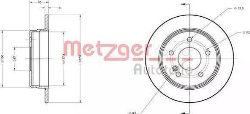 Metzger 6110332 - Гальмівний диск autocars.com.ua