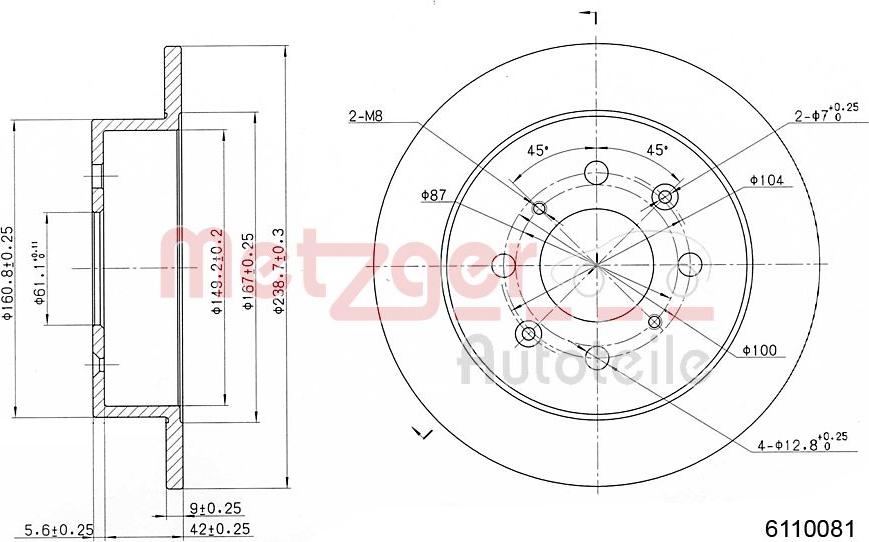 Metzger 6110081 - Тормозной диск avtokuzovplus.com.ua