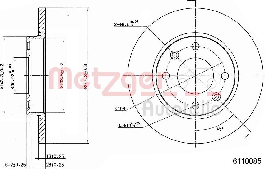 Brembo 8735110 - Тормозной диск avtokuzovplus.com.ua