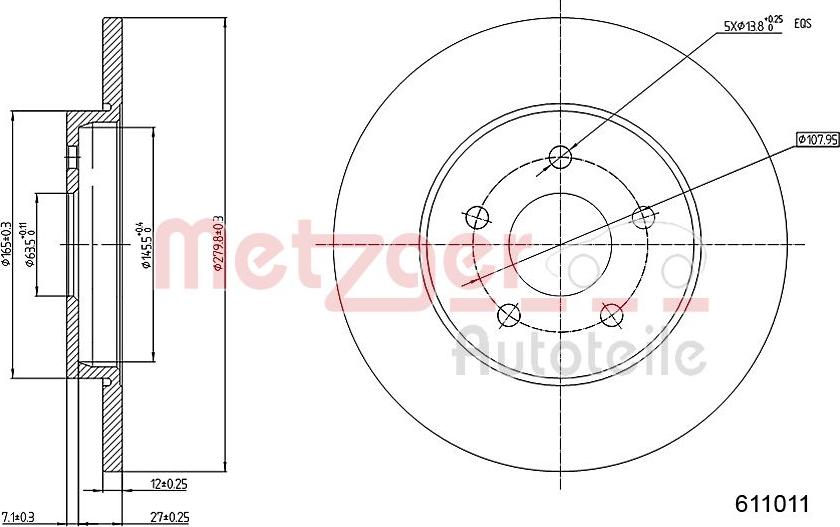 Metzger 6110101 - Гальмівний диск autocars.com.ua