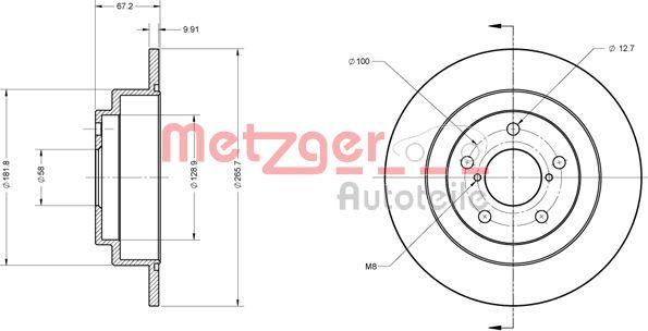 Metzger 6110110 - Гальмівний диск autocars.com.ua