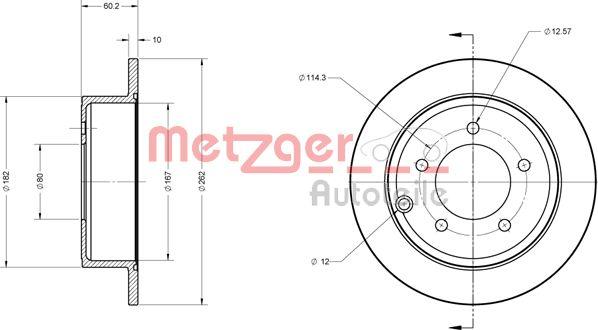 Metzger 6110122 - Тормозной диск avtokuzovplus.com.ua