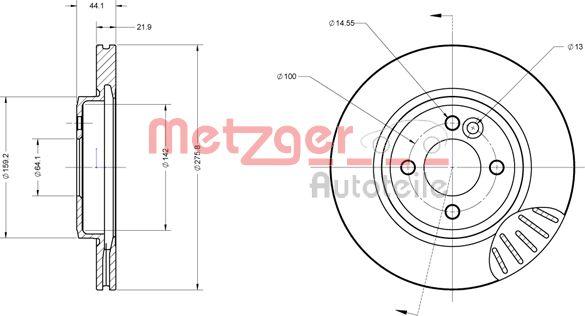 Metzger 6110207 - Гальмівний диск autocars.com.ua