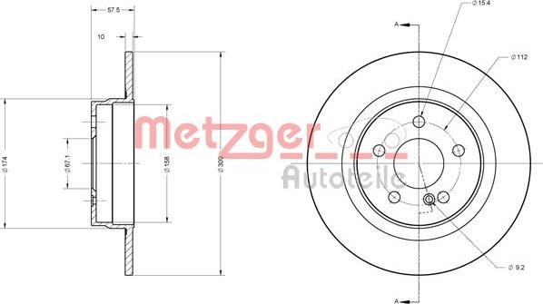 Metzger 6110209 - Гальмівний диск autocars.com.ua