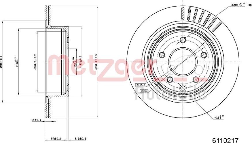 Metzger 6110217 - Тормозной диск avtokuzovplus.com.ua