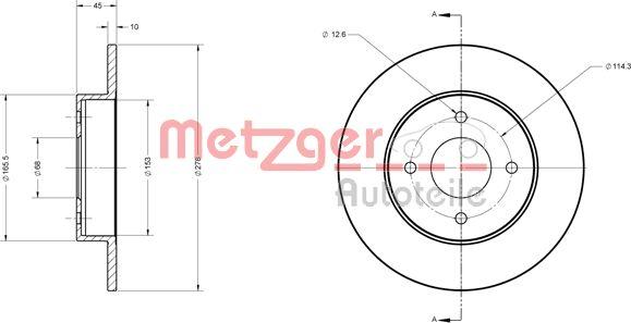 Metzger 6110220 - Гальмівний диск autocars.com.ua