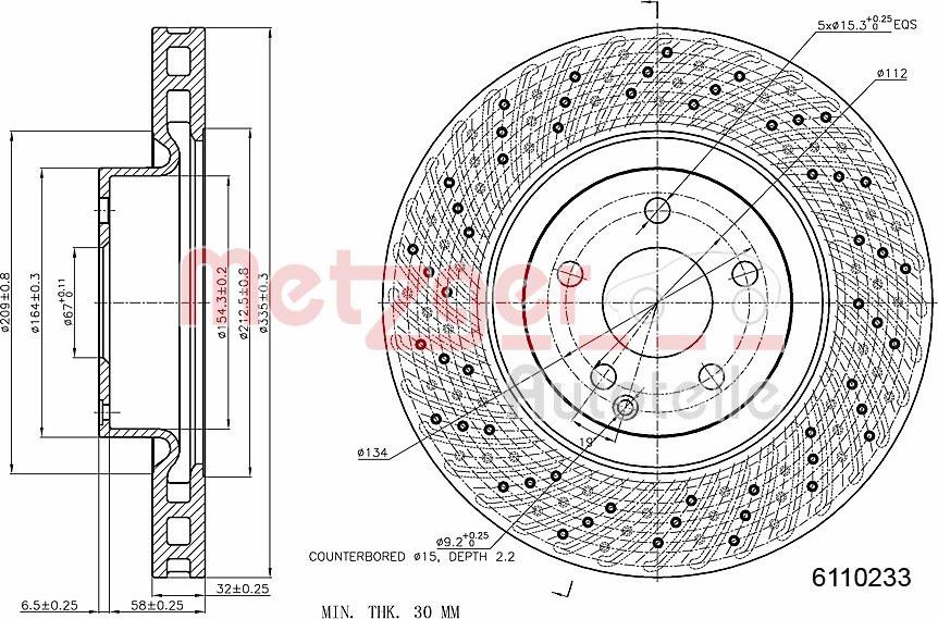 Metzger 6110233 - Тормозной диск avtokuzovplus.com.ua