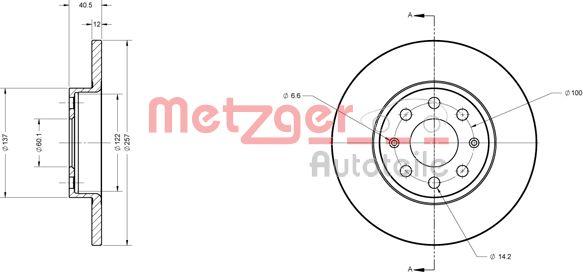 Metzger 6110246 - Гальмівний диск autocars.com.ua