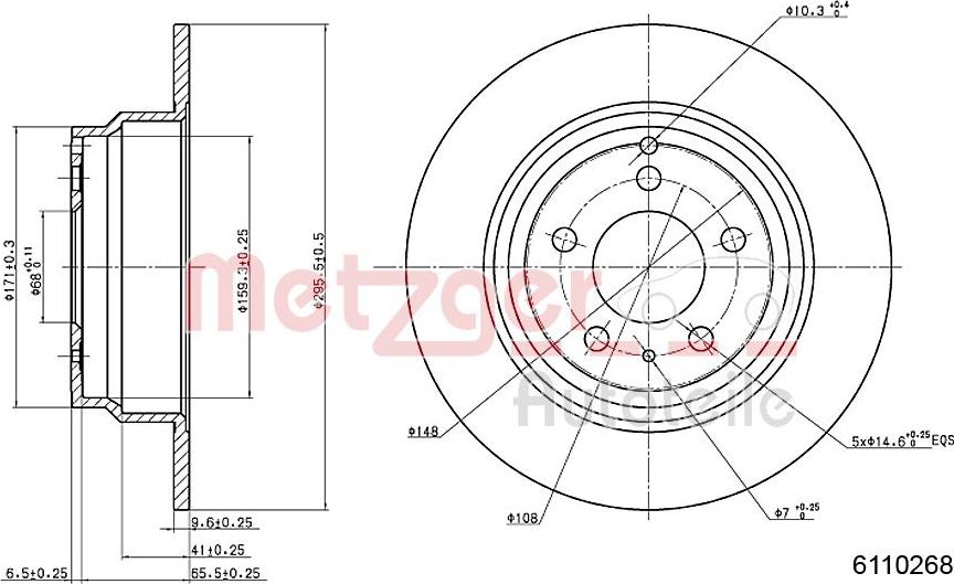 Metzger 6110268 - Гальмівний диск autocars.com.ua