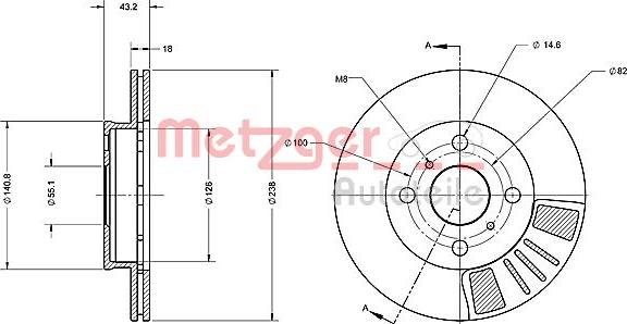 Metzger 6110269 - Гальмівний диск autocars.com.ua