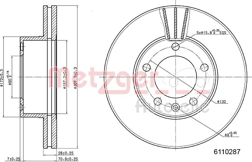 Metzger 6110287 - Тормозной диск avtokuzovplus.com.ua