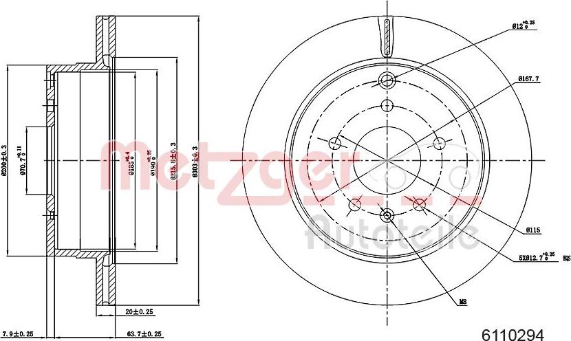 Metzger 6110294 - Тормозной диск avtokuzovplus.com.ua