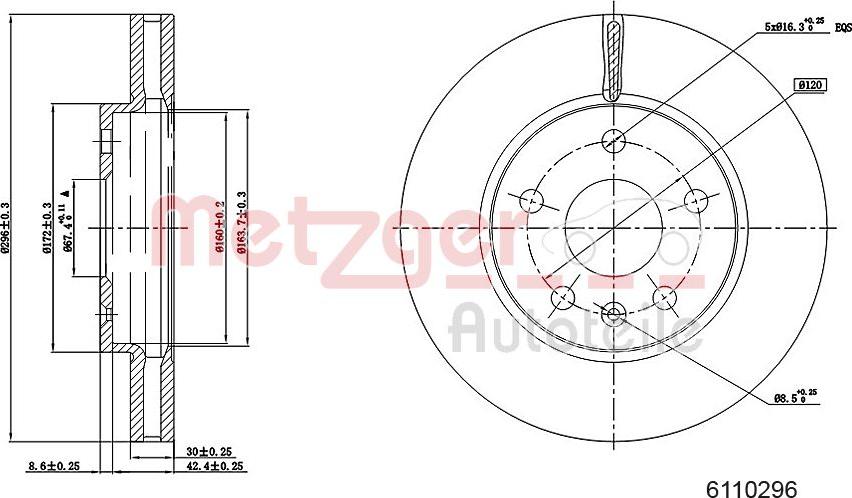 Metzger 6110296 - Тормозной диск avtokuzovplus.com.ua