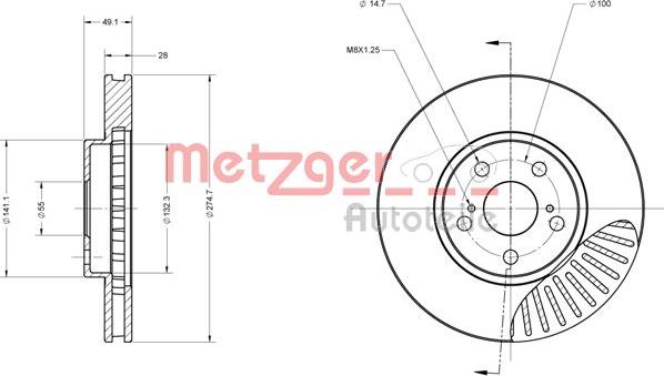 Metzger 6110315 - Тормозной диск avtokuzovplus.com.ua