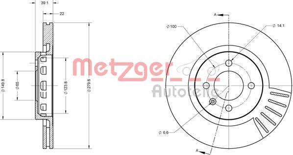 Metzger 6110337 - Тормозной диск avtokuzovplus.com.ua