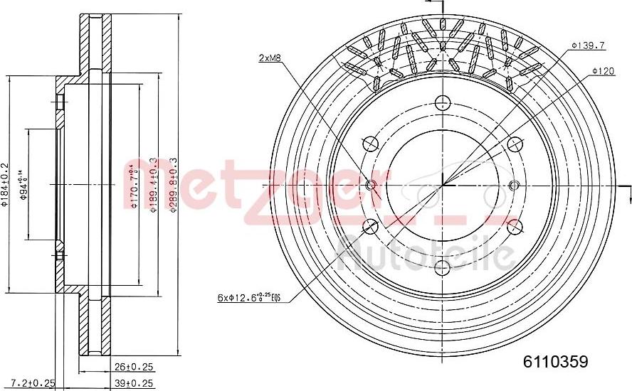 Metzger 6110359 - Тормозной диск avtokuzovplus.com.ua