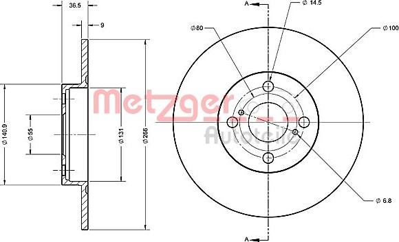 Metzger 6110361 - Гальмівний диск autocars.com.ua