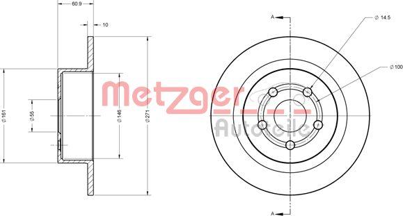 Metzger 6110374 - Тормозной диск avtokuzovplus.com.ua