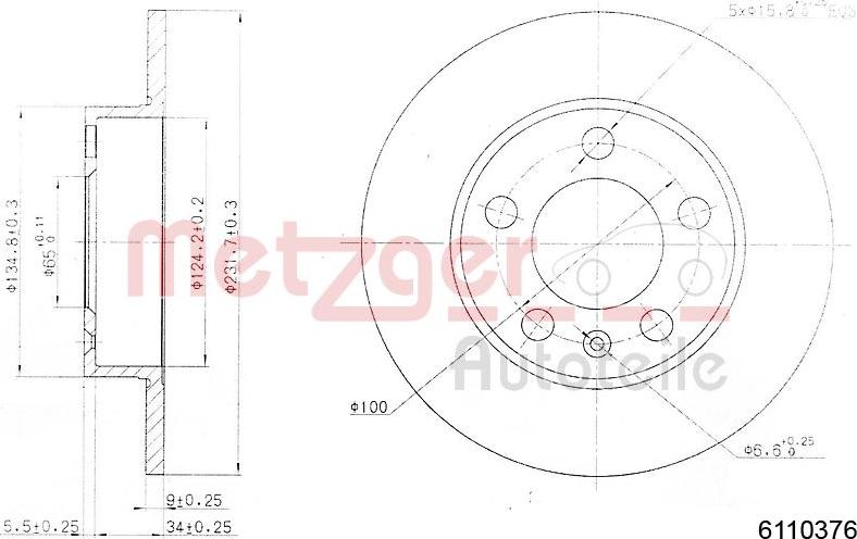 Metzger 6110376 - Тормозной диск avtokuzovplus.com.ua