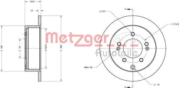 Metzger 6110396 - Гальмівний диск autocars.com.ua