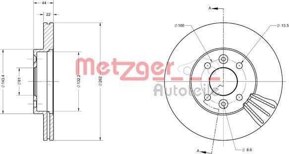 Metzger 6110406 - Гальмівний диск autocars.com.ua