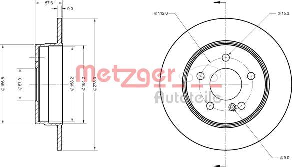 Metzger 6110423 - Гальмівний диск autocars.com.ua