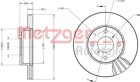 Metzger 6110470 - Гальмівний диск autocars.com.ua