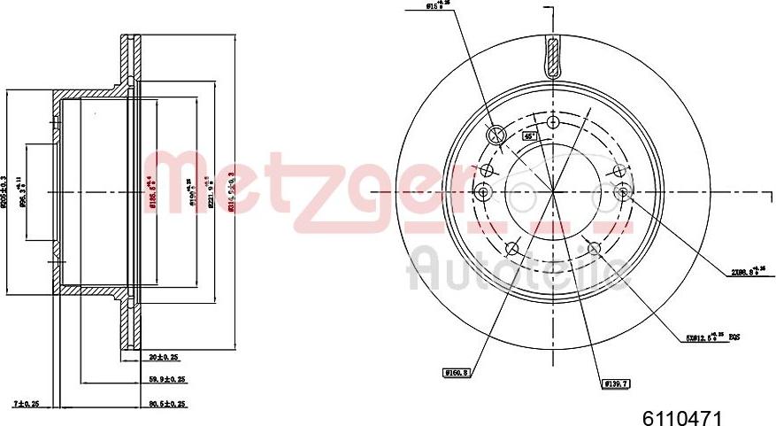 Metzger 6110471 - Тормозной диск avtokuzovplus.com.ua