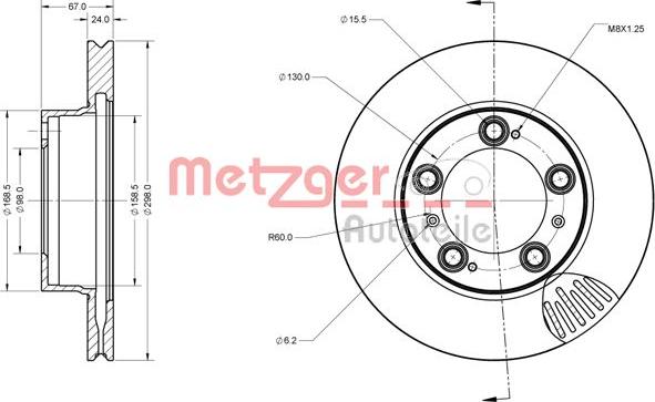 Metzger 6110477 - Гальмівний диск autocars.com.ua