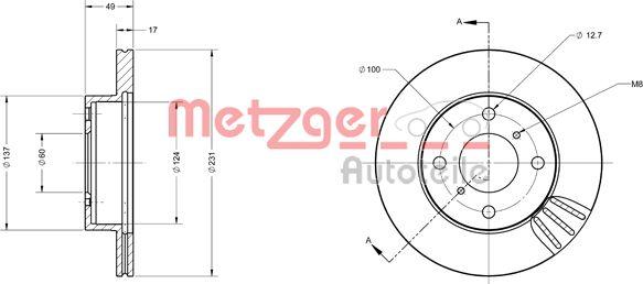 Metzger 6110500 - Гальмівний диск autocars.com.ua