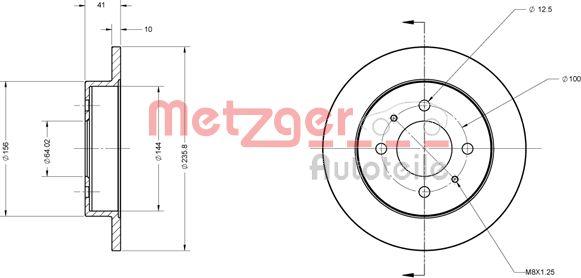 Metzger 6110509 - Гальмівний диск autocars.com.ua