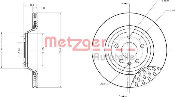 Metzger 6110512 - Гальмівний диск autocars.com.ua