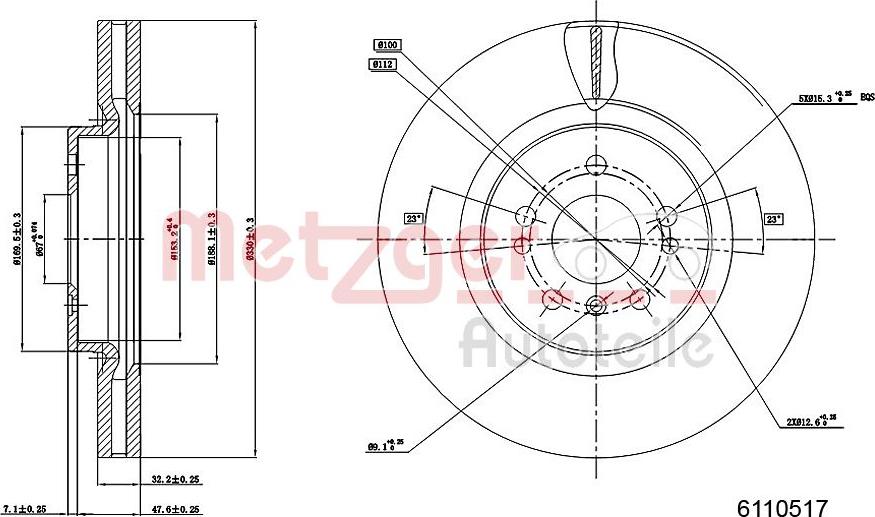 Metzger 6110517 - Гальмівний диск autocars.com.ua