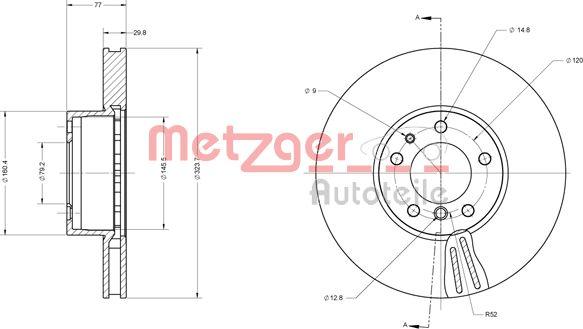 Metzger 6110522 - Гальмівний диск autocars.com.ua