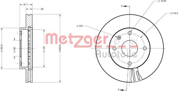 Metzger 6110525 - Гальмівний диск autocars.com.ua