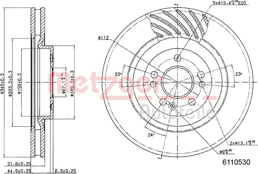 Metzger 6110530 - Тормозной диск avtokuzovplus.com.ua