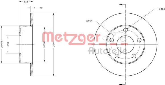 Metzger 6110532 - Тормозной диск autodnr.net