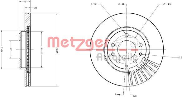 Metzger 6110541 - Гальмівний диск autocars.com.ua