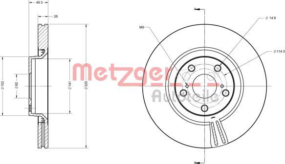 Metzger 6110542 - Тормозной диск avtokuzovplus.com.ua